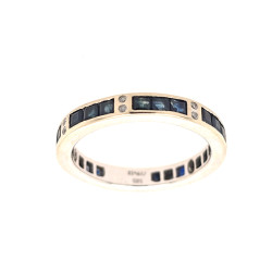 Pre Owned 18ct White Gold Sapphire and Diamond Eternity Ring ZV893